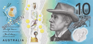 Австралия: введена в обращение новая банкнота номиналом 10 долларов выпуска 2017 года