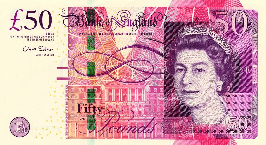 Великобритания: введена в обращение банкнота достоинством в 50 фунтов стерлингов выпуска 2011 г. 